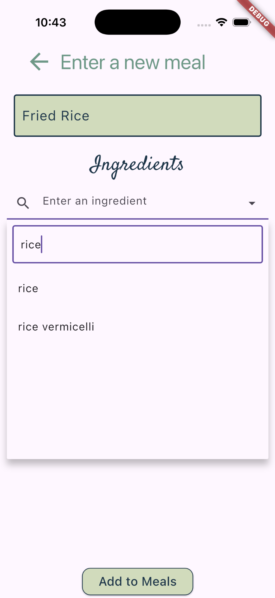 Ingredient search